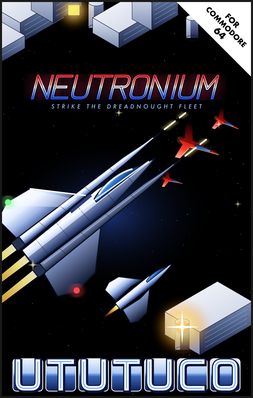 NEUTRONIUM box art for the Commodore 64